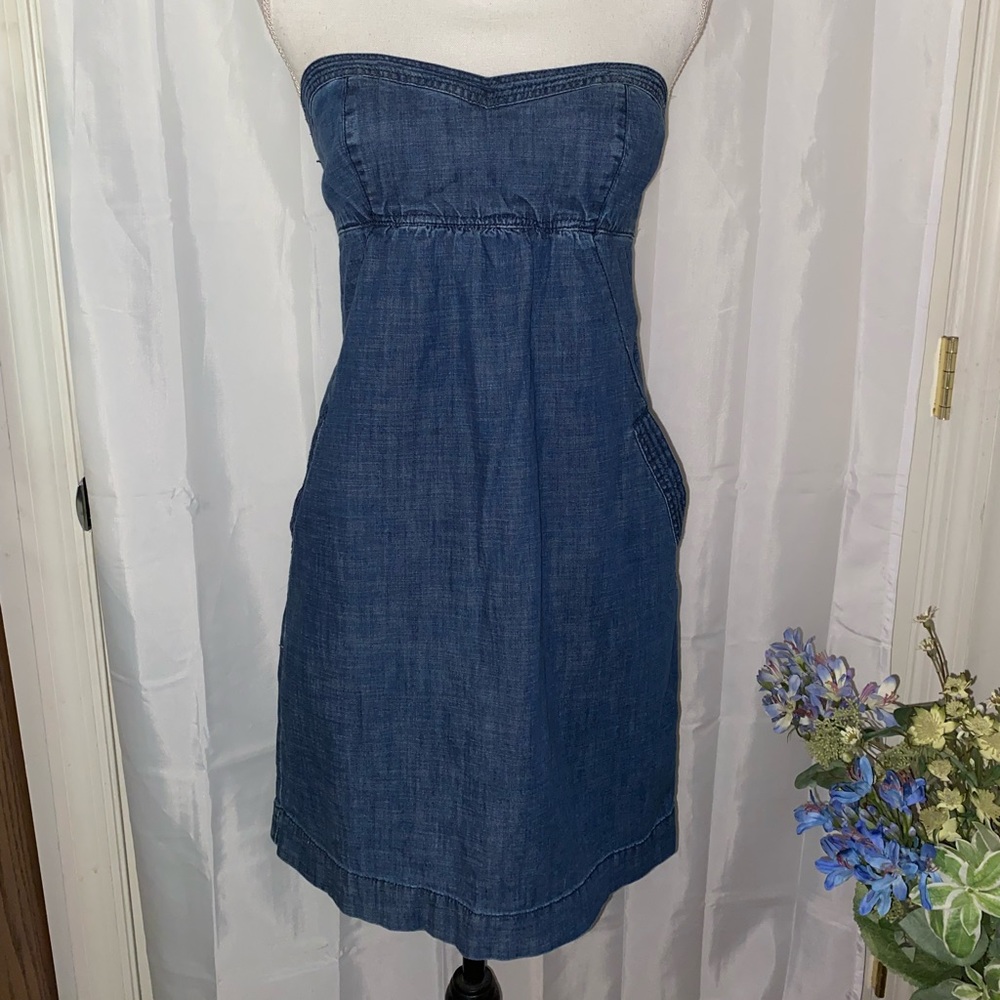 American Eagle, Denim, Strapless, Dress
